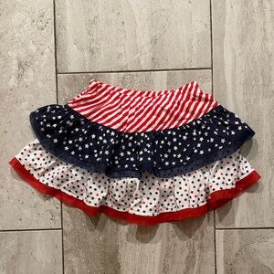 Toddler Patriotic Tiered Skirt - Red White Blue Stars & Stripes